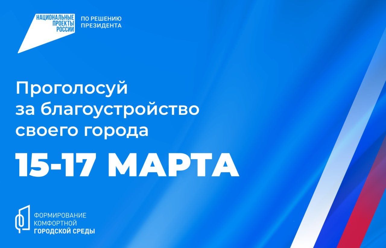 Проголосуй за благоустройство своего города 15-17 марта.