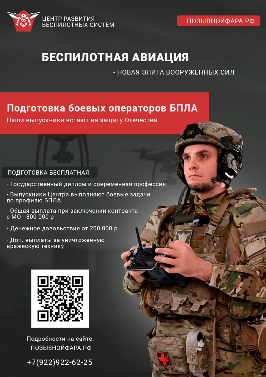 Центр развития беспилотных систем: служба по контракту в подразделениях БПЛА.