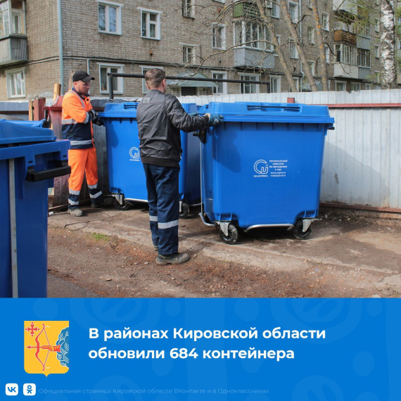 В муниципалитетах Кировской области обновили 684 контейнеров. В муниципалитетах Кировской области обновили 684 контейнеров.
