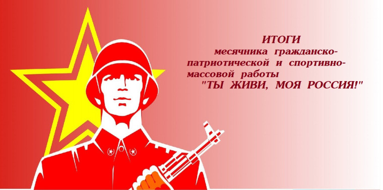 Подведены итоги районного смотра – конкурса на лучшую организацию и проведения Месячника гражданско - патриотической и спортивно – массовой работы «Ты живи, моя Россия!». Подведены итоги районного смотра – конкурса на лучшую организацию и проведения Месячника гражданско - патриотической и спортивно – массовой работы «Ты живи, моя Россия!».
