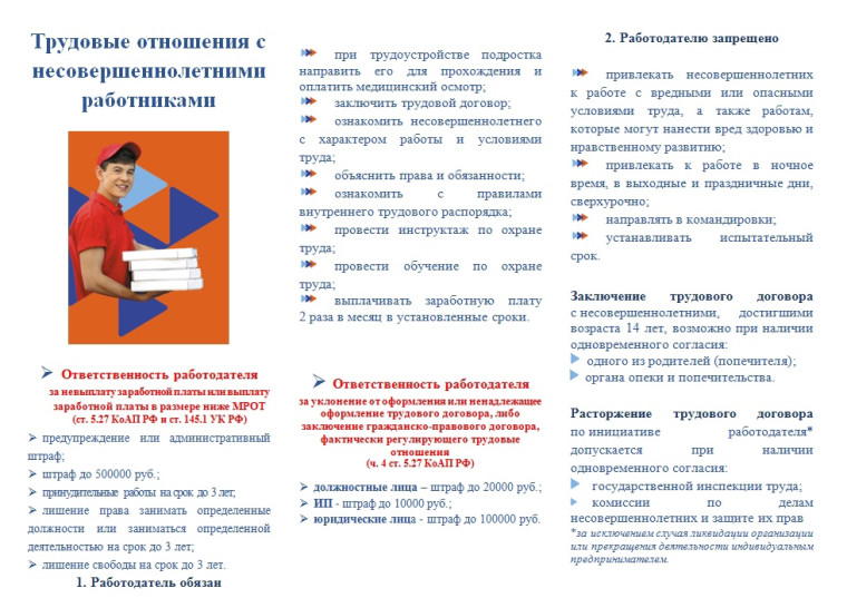 Напоминаем о соблюдении работодателями требований трудового законодательства и мерах ответственности за их нарушение при трудоустройстве несовершеннолетних граждан. Напоминаем о соблюдении работодателями требований трудового законодательства и мерах ответственности за их нарушение при трудоустройстве несовершеннолетних граждан.